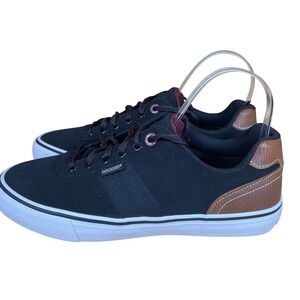 Dockers Men's Sneakers Shoes Black Perforated Lace Up Size 8.5M Leather Accent‎